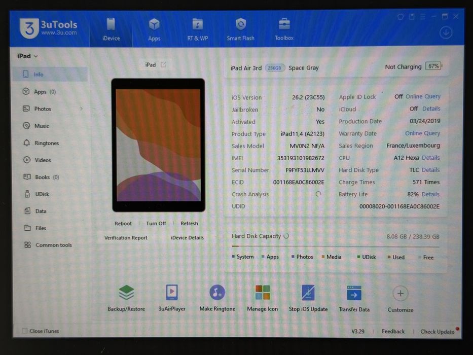 iPad Air 3 (A2123) - 256GB - Cellular (LTE) - faktura VAT 23%
