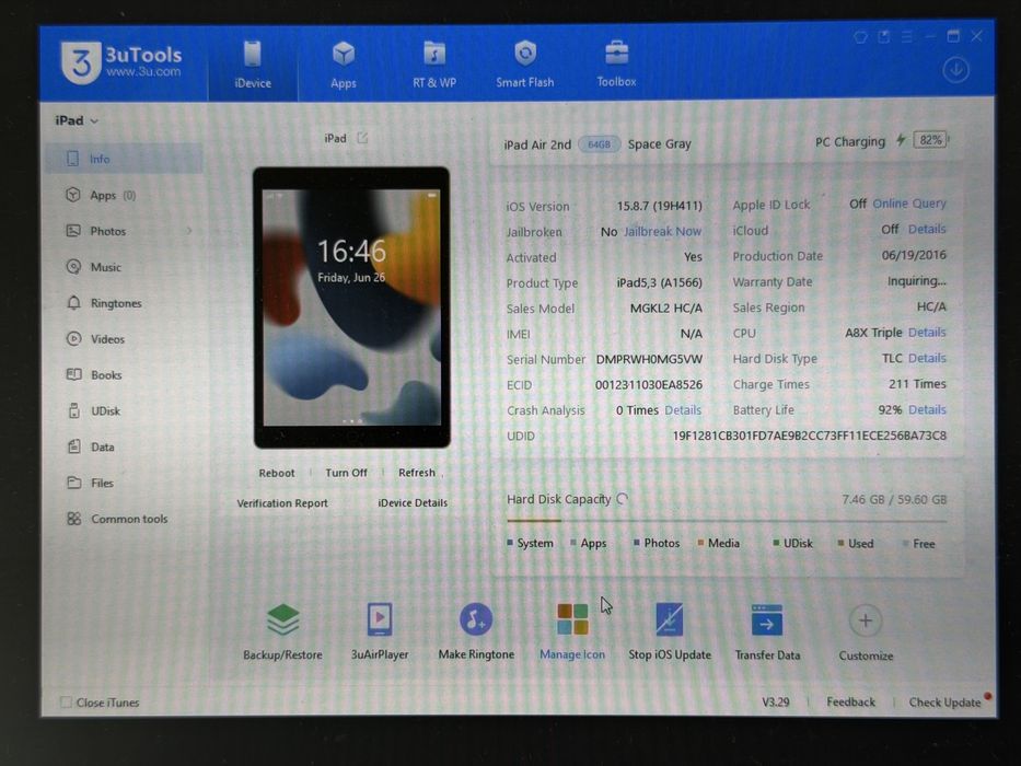 iPad Air 2 (A1566) - 64GB - pęknięty - faktura VAT 23%