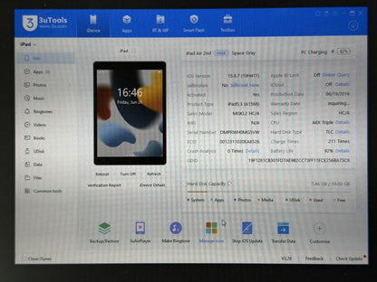 iPad Air 2 (A1566) - 64GB - pęknięty - faktura VAT 23%
