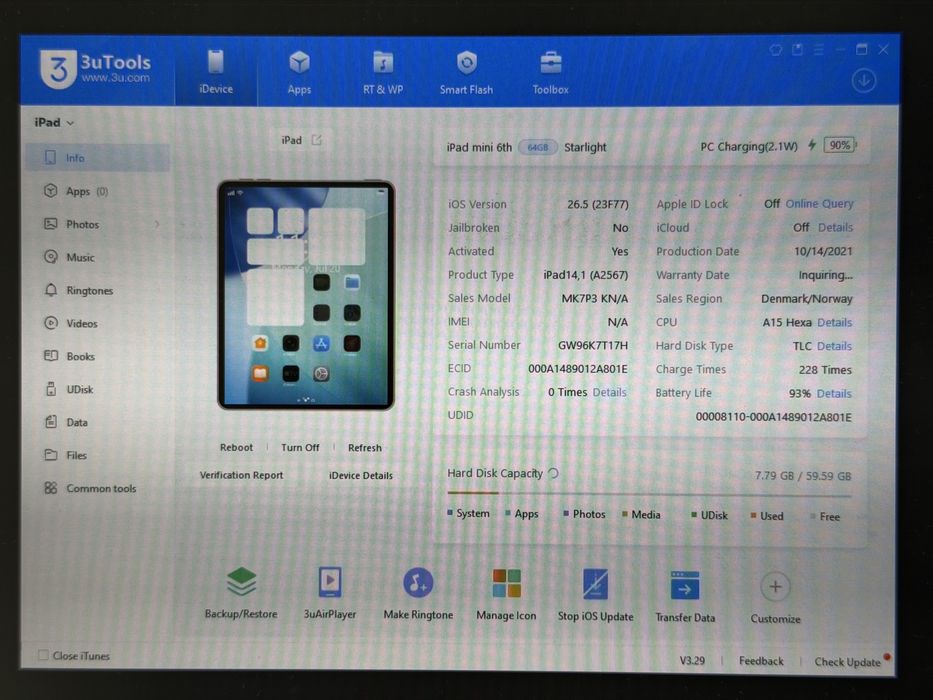 iPad mini 6 (A2567) - 64GB - faktura VAT 23%
