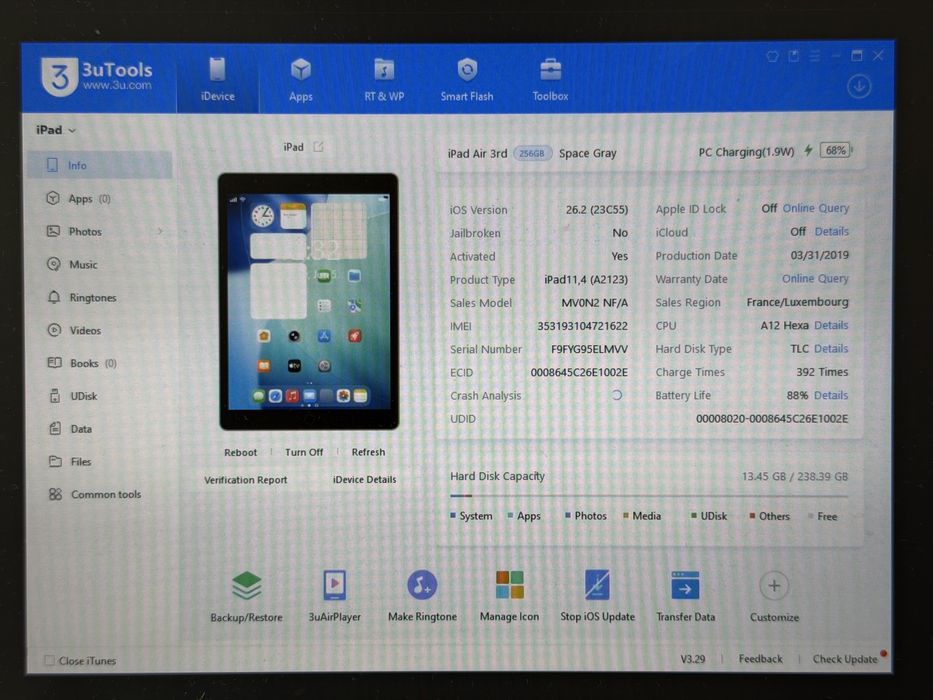 iPad Air 3 (A2123) - 256GB - Cellular (LTE) - faktura VAT 23%
