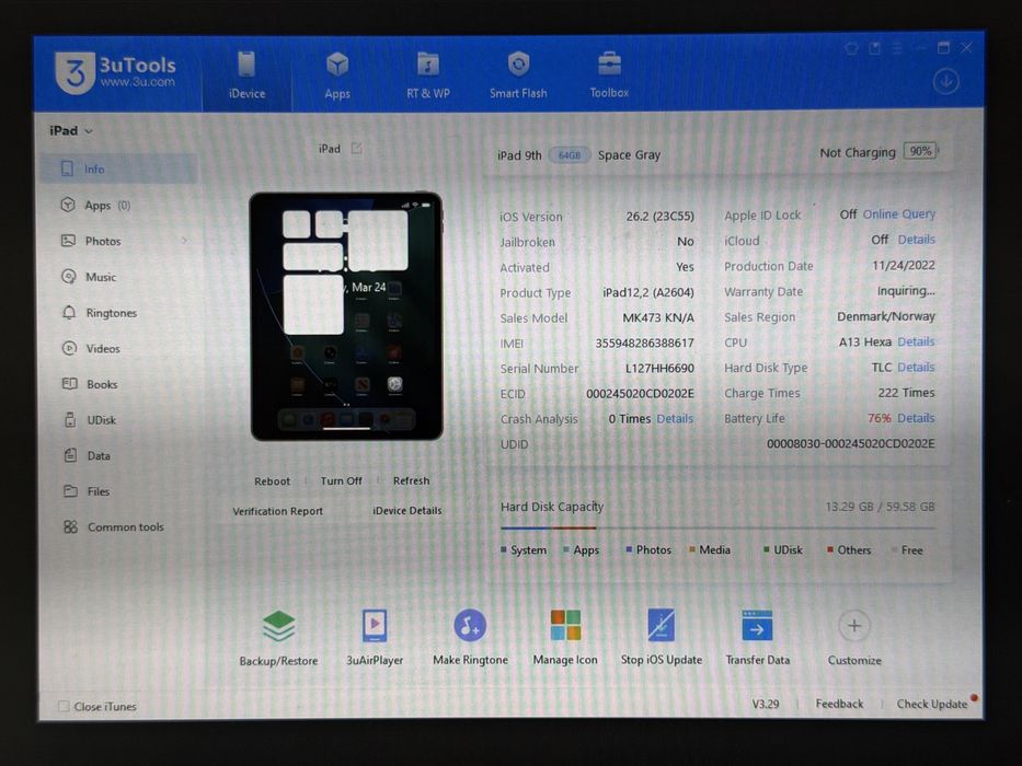 iPad 9. gen. (A2604) - 64GB - Cellular (LTE) - faktura VAT 23%