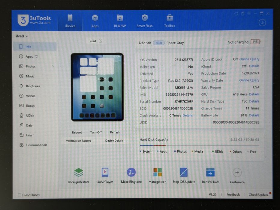 iPad 9. gen. (A2603) - 64GB - Cellular (LTE) - faktura VAT 23%