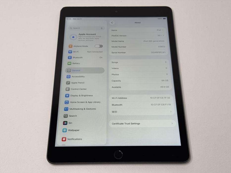 iPad 9. gen. (A2602) - 64GB - faktura VAT 23%