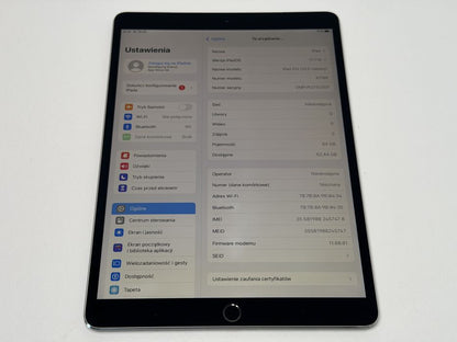 iPad Pro 10.5 (A1709) - 64GB - Cellular (LTE) - Space Gray - faktura VAT 23%