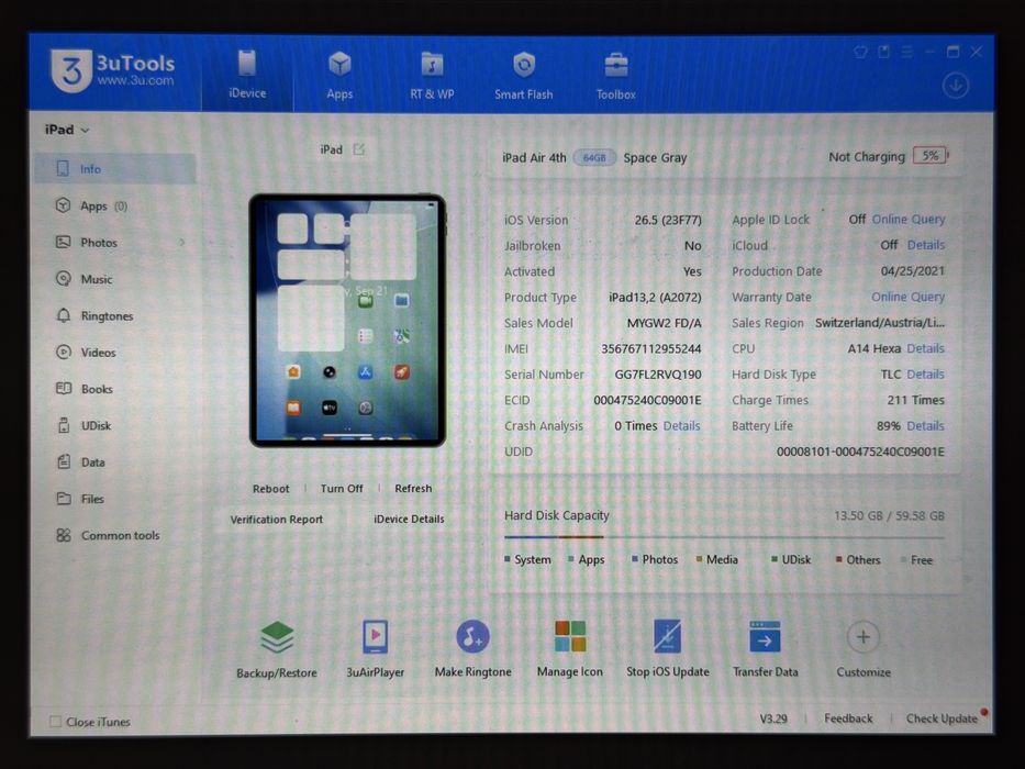 iPad Air 4 (A2072) - 64GB - Cellular (LTE) - Space Gray - faktura VAT 23%