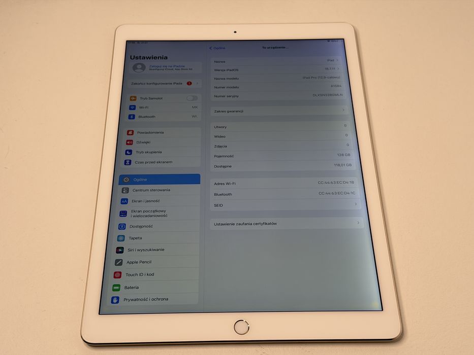 iPad Pro 12.9 1. gen. (A1584) - 128GB - faktura VAT 23%