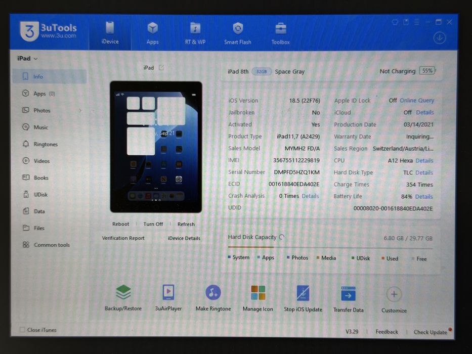iPad 8. gen. (A2429) - 32GB - Cellular (LTE) - Space Gray - faktura VAT 23%