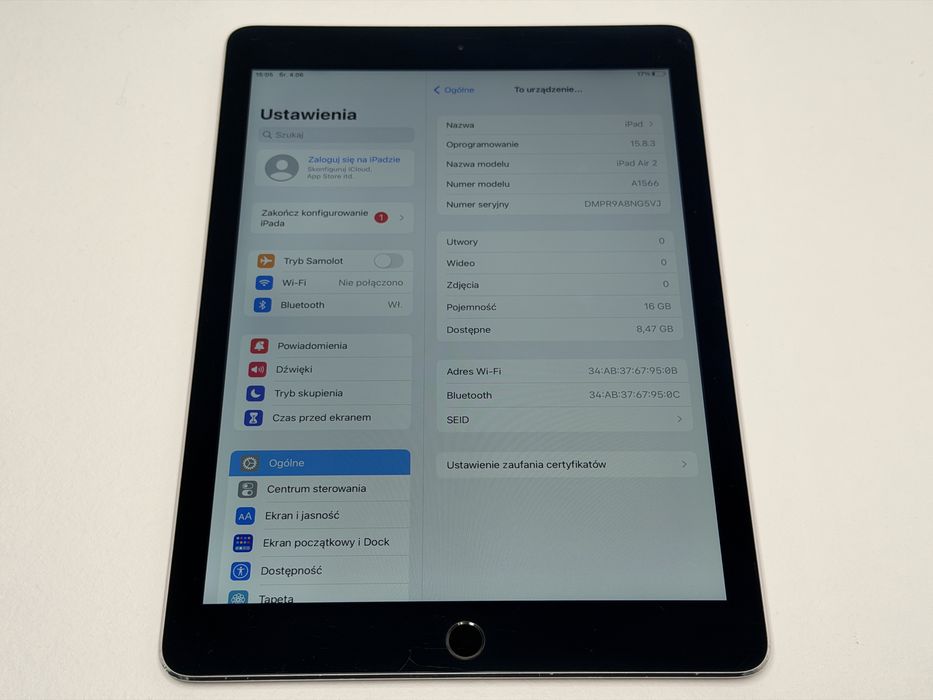 iPad Air 2 (A1566) - 16GB - faktura VAT 23%