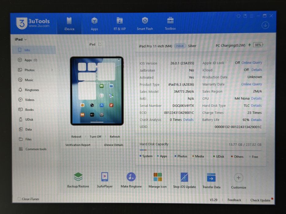 iPad Pro 11 5. gen. (A2836) - 256GB - Apple M4 - faktura VAT 23%