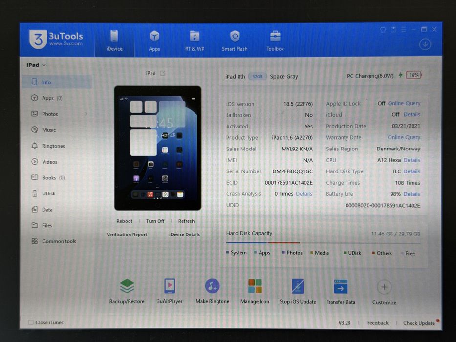 iPad 8. gen. (A2270) - 32GB - faktura VAT 23%