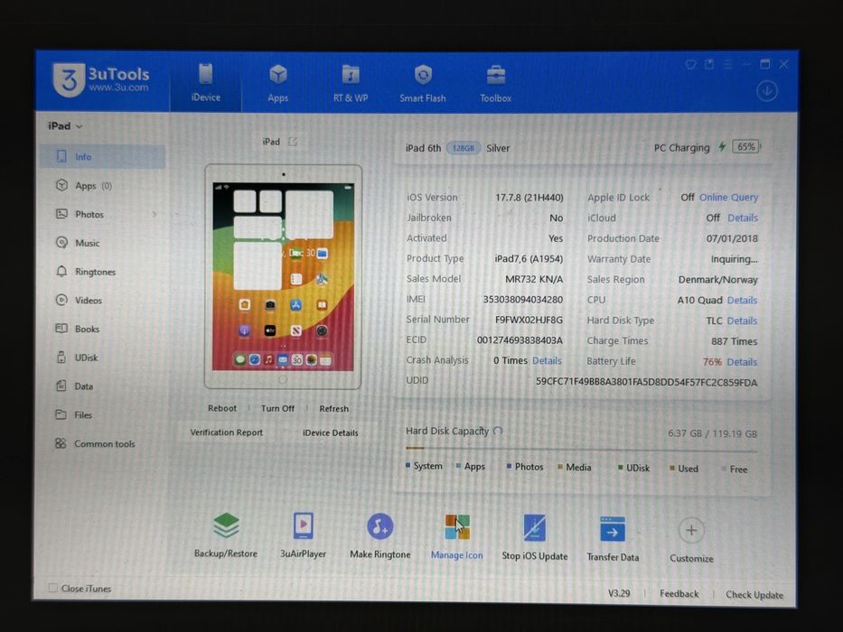 iPad 6 (A1954) - 128GB - Cellular (LTE) - faktura VAT 23%