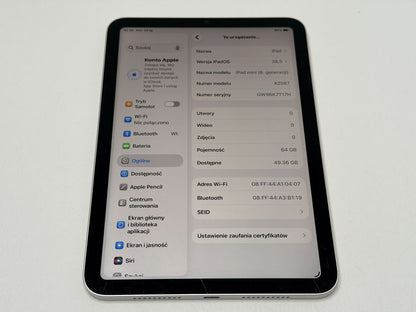 iPad mini 6 (A2567) - 64GB - faktura VAT 23%