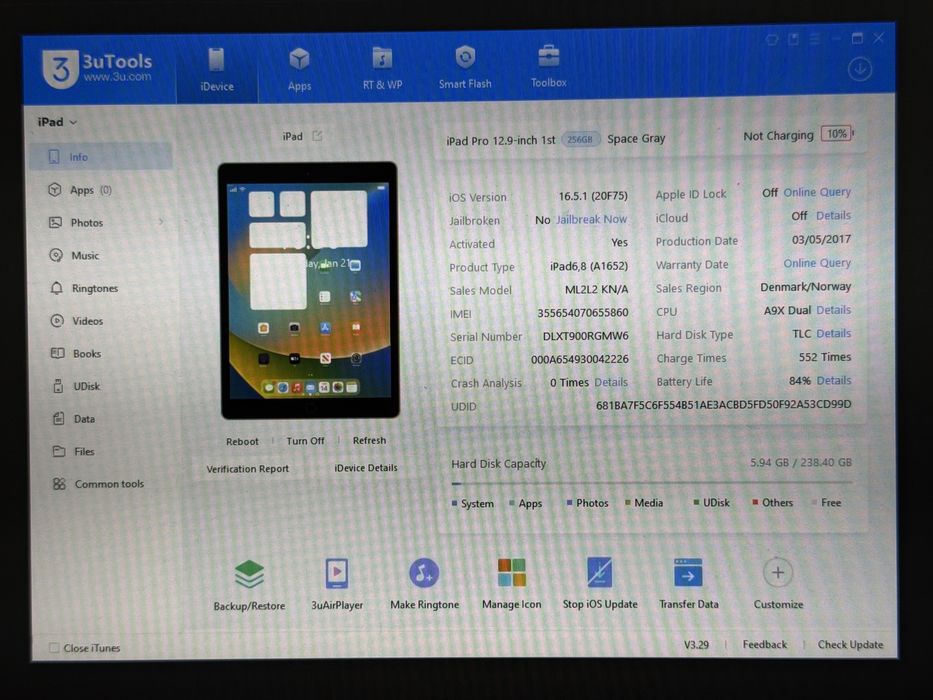 iPad Pro 12.9 1. gen. (A1652) - 256GB - Cellular (LTE) - faktura VAT 23%