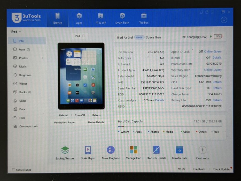 iPad Air 3 (A2123) - 256GB - Cellular (LTE) - faktura VAT 23%