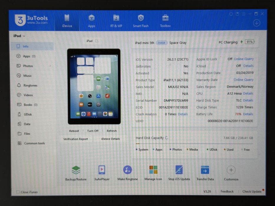 iPad mini 5 (A2133) - 256GB - wada - faktura VAT 23%