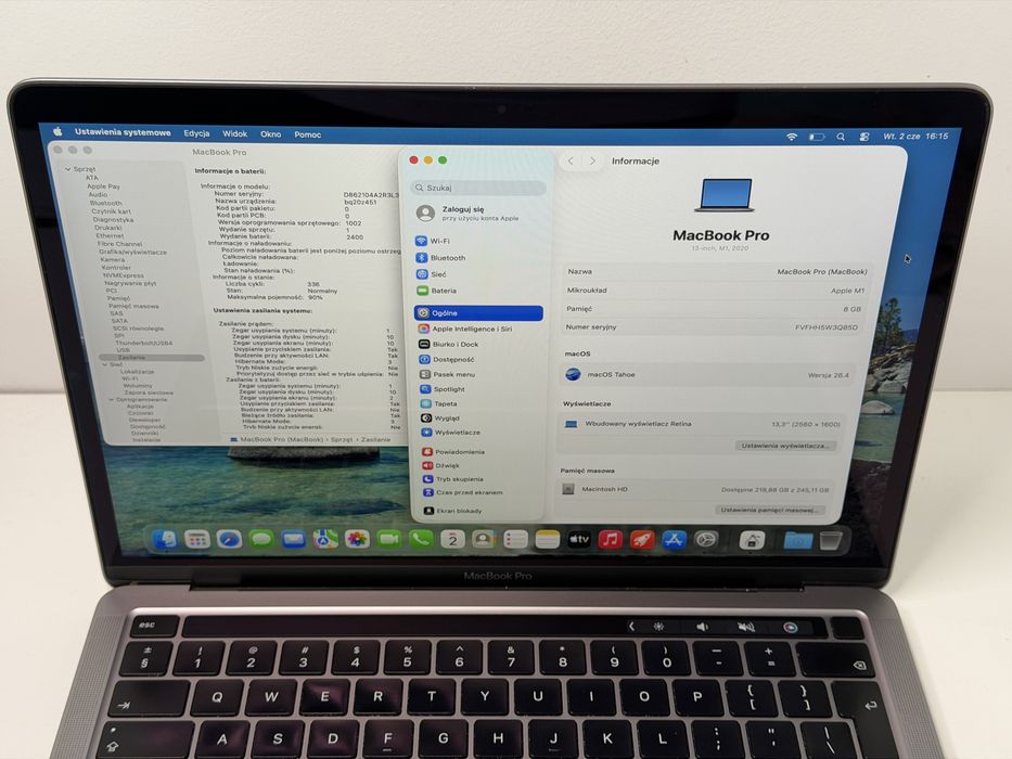 MacBook Pro 13 (A2338) - Apple M1/8GB/256GB - faktura VAT 23%