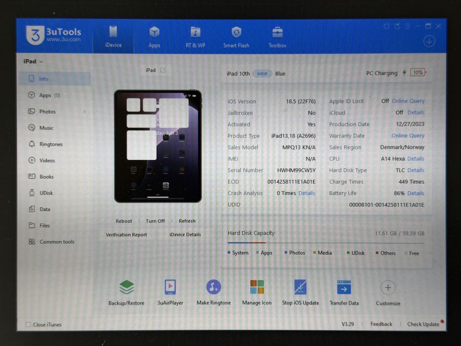 iPad 10. gen. (A2696) - 64GB - faktura VAT 23%