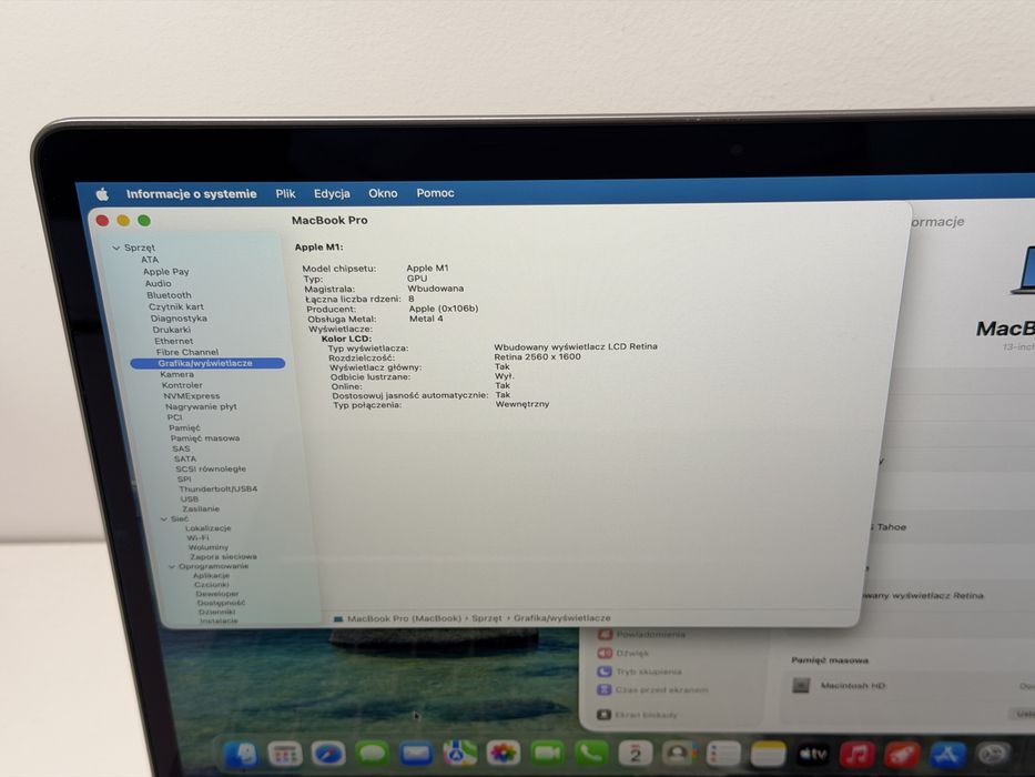 MacBook Pro 13 (A2338) - Apple M1/8GB/256GB - faktura VAT 23%