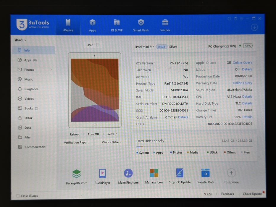 iPad mini 5 (A2124) - 256GB - Cellular (LTE) - faktura VAT 23%