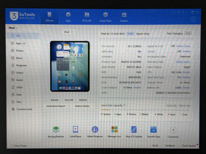 iPad Air 6 13 (A2898) - 128GB - Apple M2 - wada - faktura VAT 23%