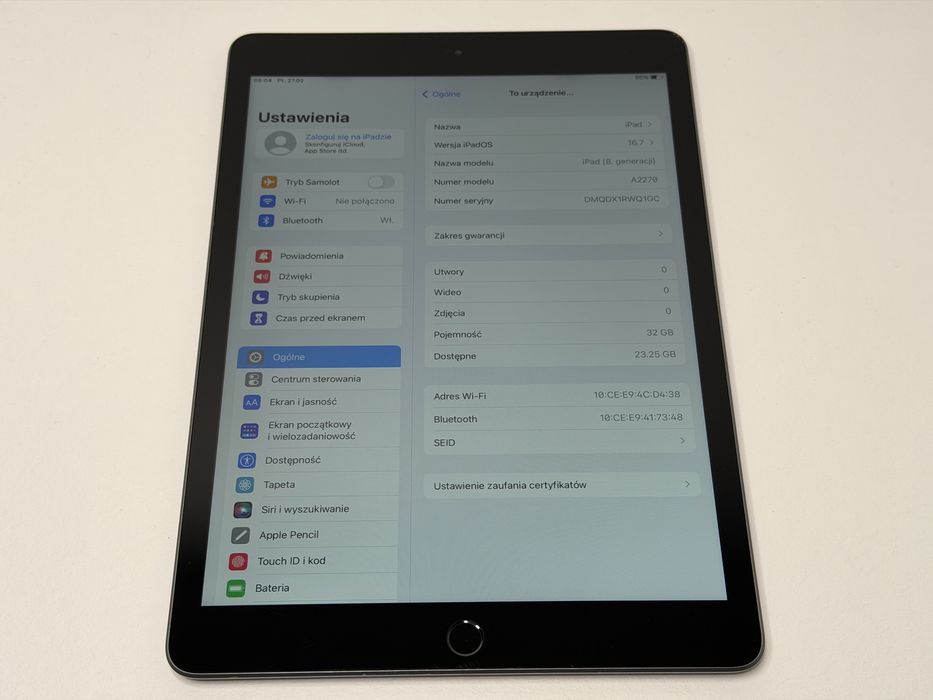 iPad 8. gen. (A2270) - 32GB - faktura VAT 23%