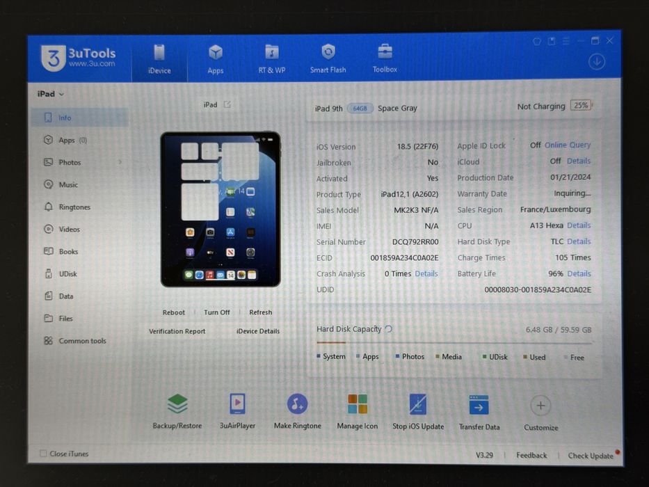 iPad 9. gen. (A2602) - 64GB - zbity - faktura VAT 23%