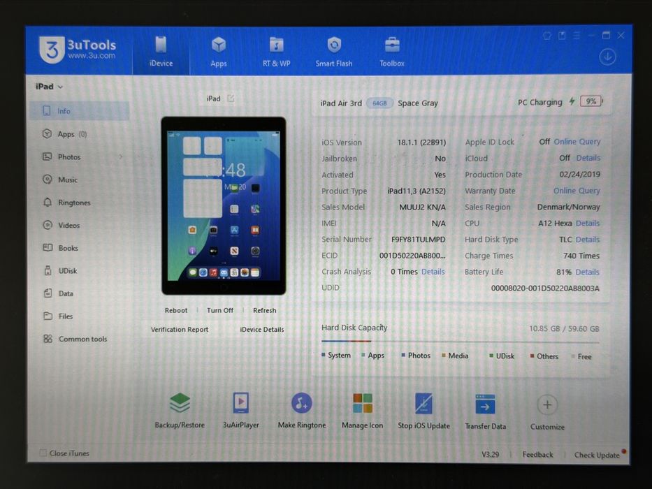 iPad Air 3 (A2152) - 64GB - faktura VAT 23%