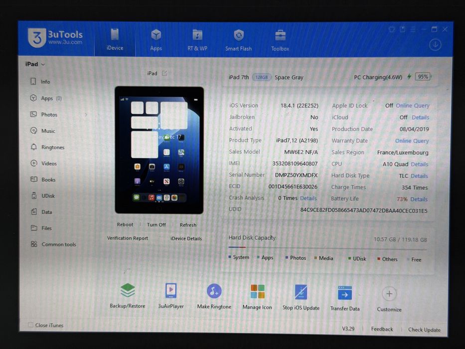 iPad 7. gen. (A2198) - 128GB - Cellular (LTE) - faktura VAT 23%