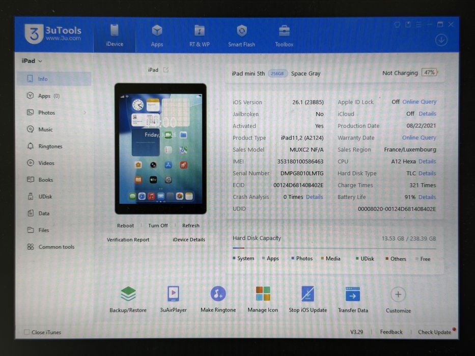 iPad mini 5 (A2124) - 256GB - Cellular (LTE) - faktura VAT 23%