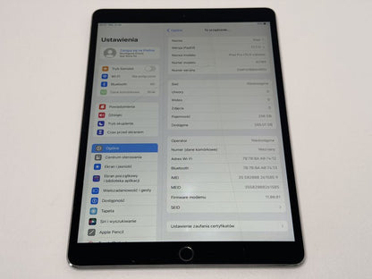 iPad Pro 10.5 (A1709) - 256GB - Cellular (LTE) - Space Gray - pęknięty - faktura VAT 23%