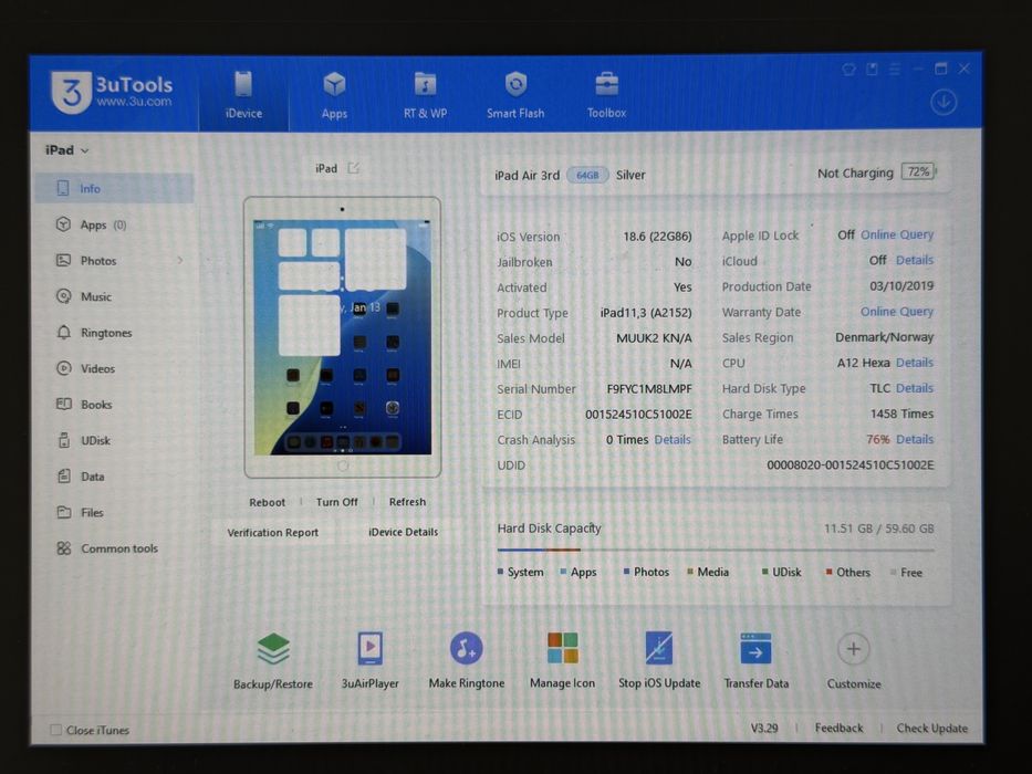iPad Air 3 (A2152) - 64GB - faktura VAT 23%