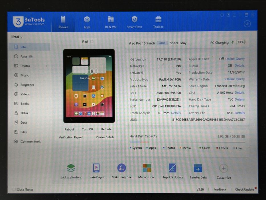 iPad Pro 10.5 (A1709) - 64GB - Cellular (LTE) - pęknięty - faktura VAT 23%
