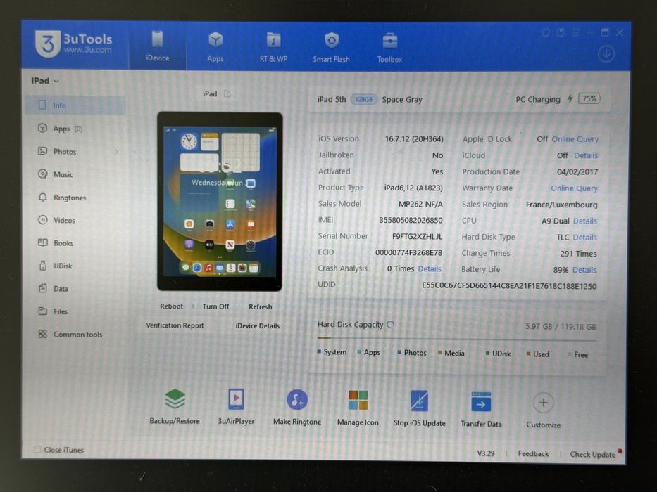 iPad 5 (A1823) - 128GB - Cellular (LTE) - faktura VAT 23%