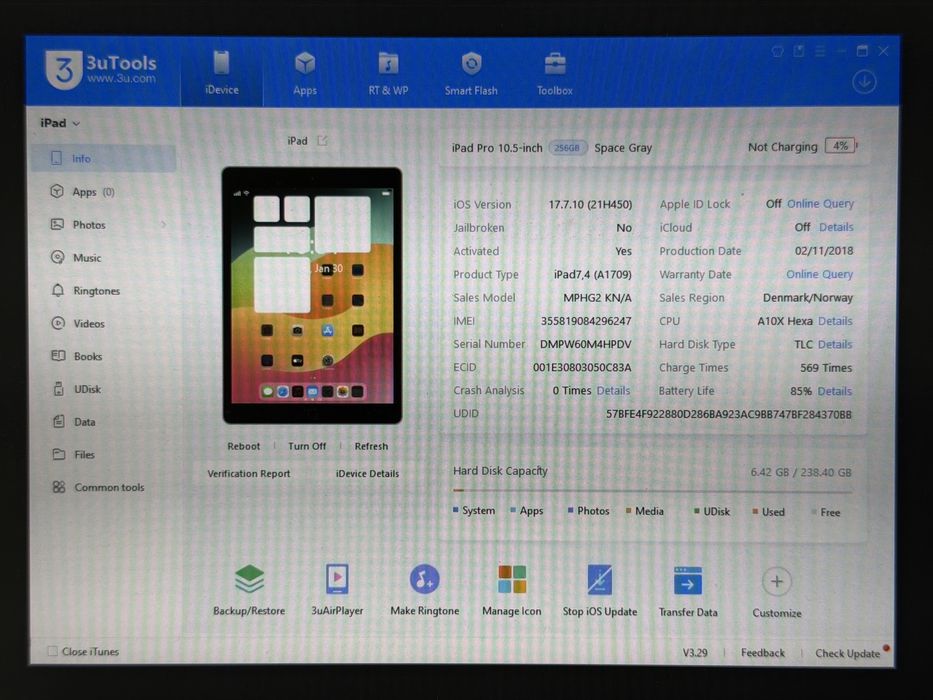 iPad Pro 10.5 (A1709) - 256GB - Cellular - zbity - faktura VAT 23%